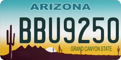 AZ license plate BBU9250