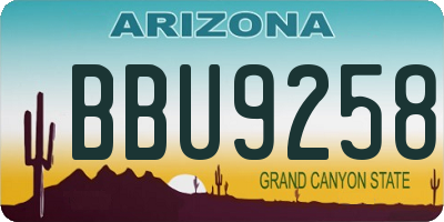 AZ license plate BBU9258