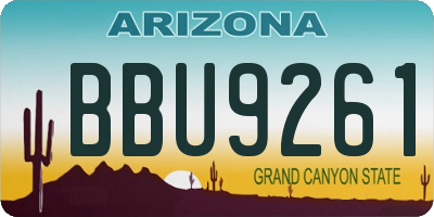 AZ license plate BBU9261