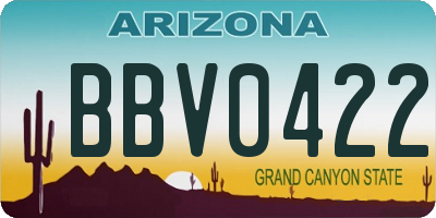 AZ license plate BBV0422