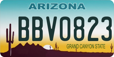 AZ license plate BBV0823
