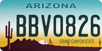 AZ license plate BBV0826