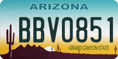AZ license plate BBV0851