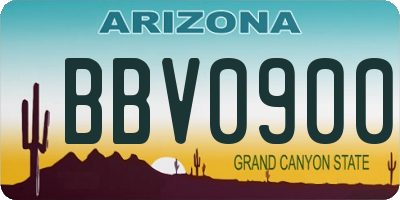 AZ license plate BBV0900