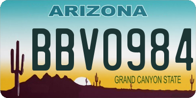 AZ license plate BBV0984