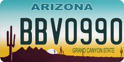 AZ license plate BBV0990