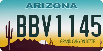 AZ license plate BBV1145
