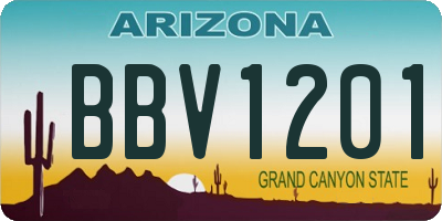 AZ license plate BBV1201