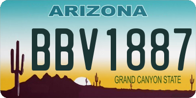AZ license plate BBV1887