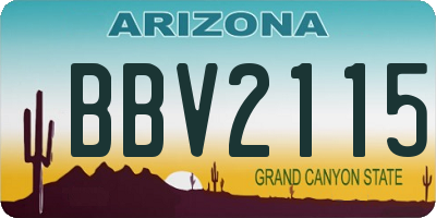 AZ license plate BBV2115