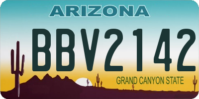 AZ license plate BBV2142