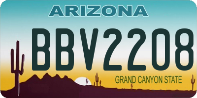 AZ license plate BBV2208