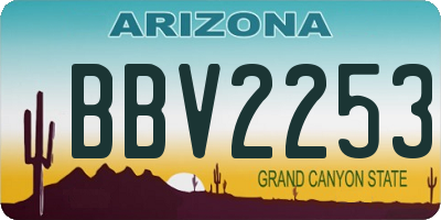 AZ license plate BBV2253