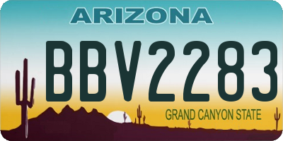 AZ license plate BBV2283