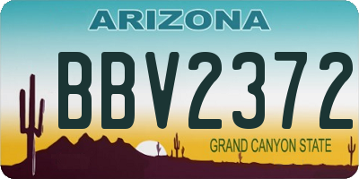 AZ license plate BBV2372