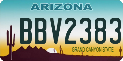 AZ license plate BBV2383