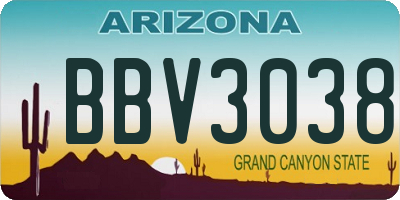 AZ license plate BBV3038