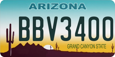 AZ license plate BBV3400