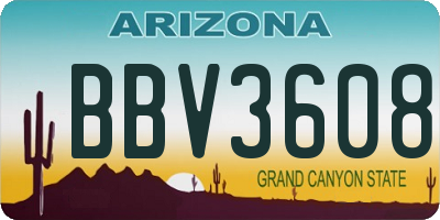 AZ license plate BBV3608