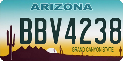AZ license plate BBV4238