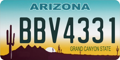 AZ license plate BBV4331
