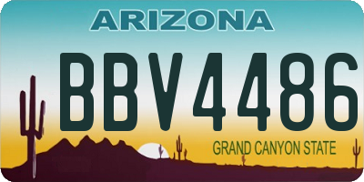 AZ license plate BBV4486