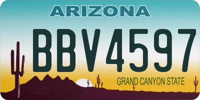 AZ license plate BBV4597