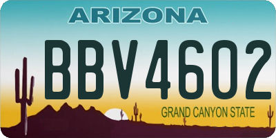 AZ license plate BBV4602