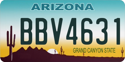 AZ license plate BBV4631