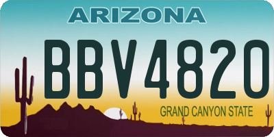 AZ license plate BBV4820