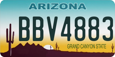 AZ license plate BBV4883