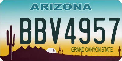 AZ license plate BBV4957