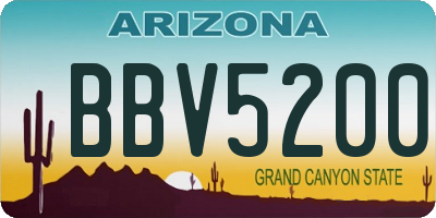 AZ license plate BBV5200
