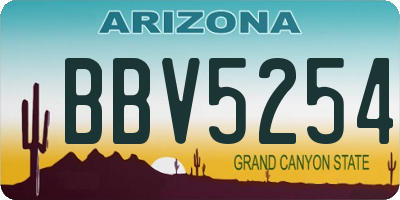 AZ license plate BBV5254