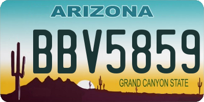 AZ license plate BBV5859
