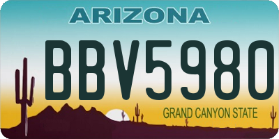AZ license plate BBV5980