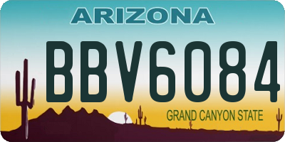 AZ license plate BBV6084
