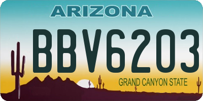 AZ license plate BBV6203