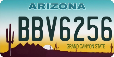 AZ license plate BBV6256