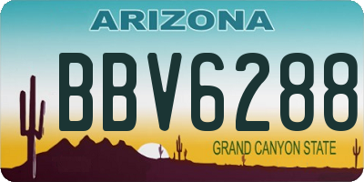 AZ license plate BBV6288