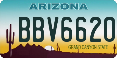 AZ license plate BBV6620