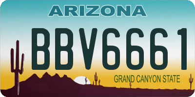 AZ license plate BBV6661