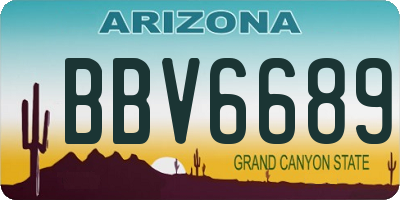 AZ license plate BBV6689