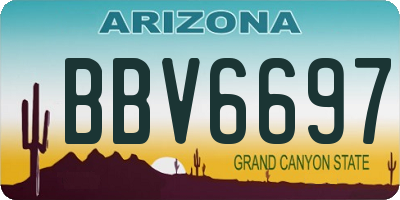 AZ license plate BBV6697