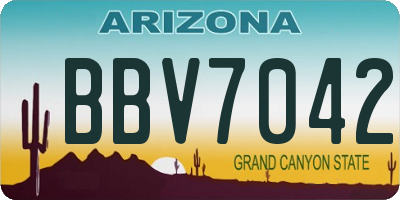 AZ license plate BBV7042