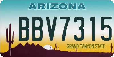 AZ license plate BBV7315