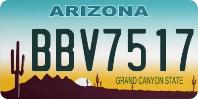 AZ license plate BBV7517