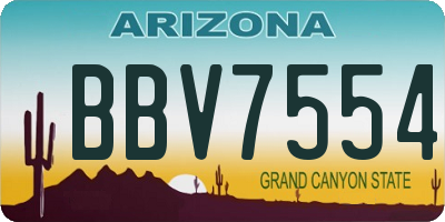 AZ license plate BBV7554