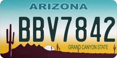 AZ license plate BBV7842