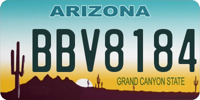 AZ license plate BBV8184
